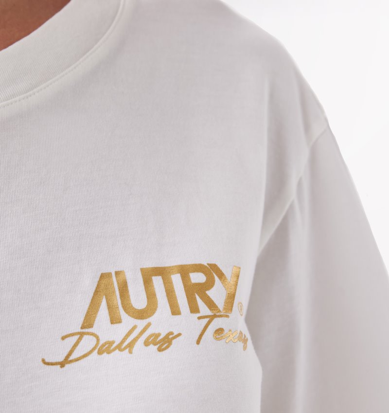 Autry Crew Neck T-shirts Damen Gold | OC31-5471U2