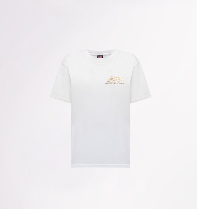 Autry Crew Neck T-shirts Damen Gold | OC31-5471U2