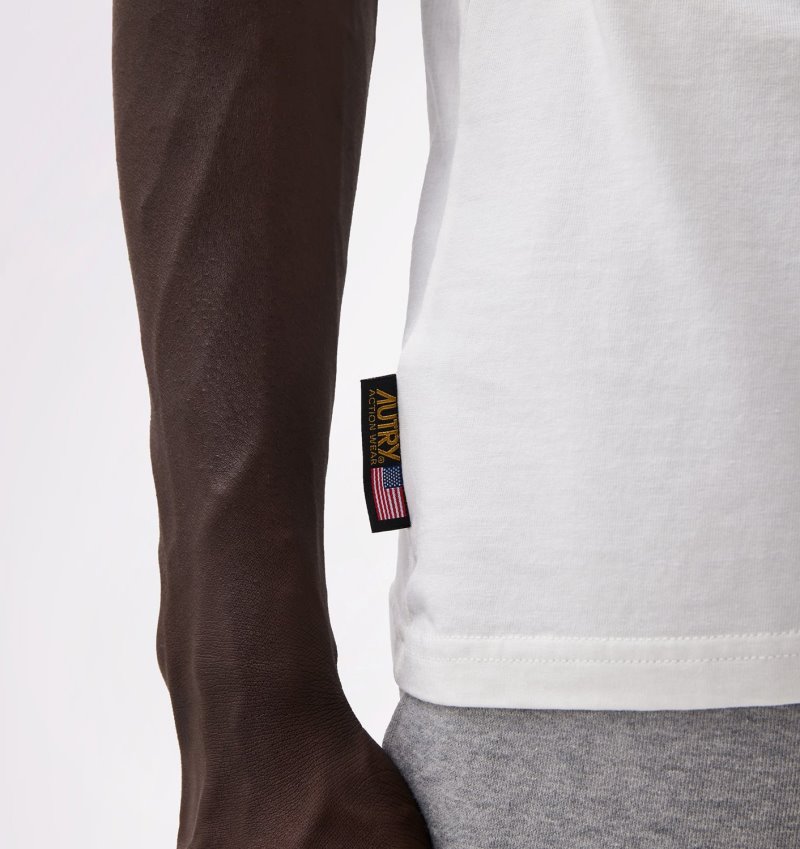 Autry Crew Neck T-shirts Herren Weiß | RY54-5844A6