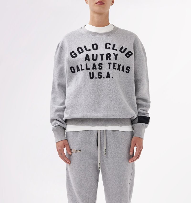 Autry Dallas Crew Neck Sweatshirts Damen Grau | HX38-3618X6