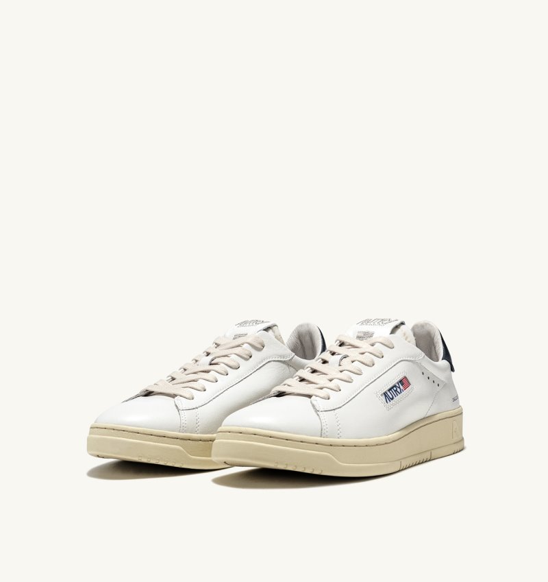Autry Dallas Low Sneaker Damen Weiß Blau | CB12-5532J4