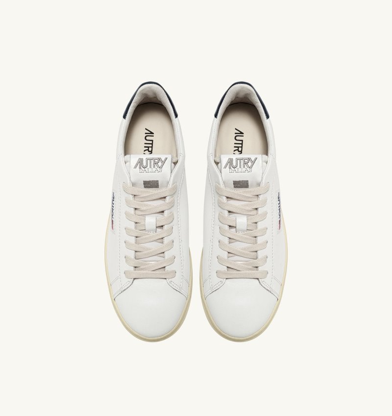 Autry Dallas Low Sneaker Damen Weiß Blau | CB12-5532J4
