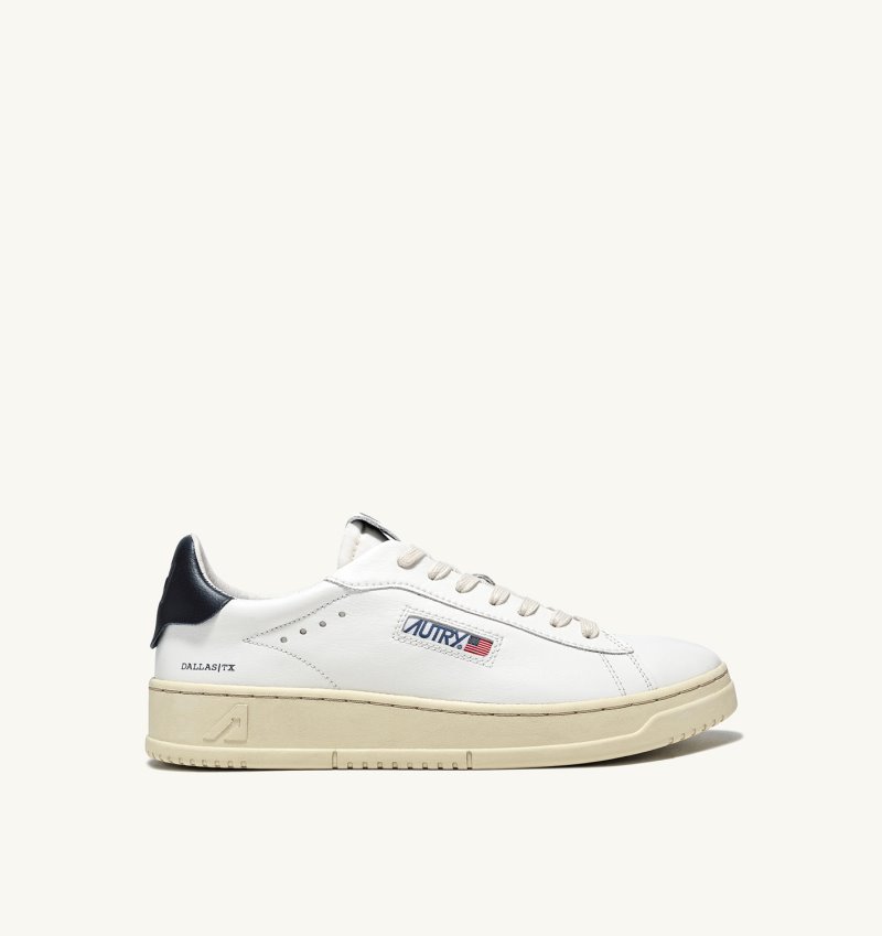 Autry Dallas Low Sneaker Damen Weiß Blau | CB12-5532J4