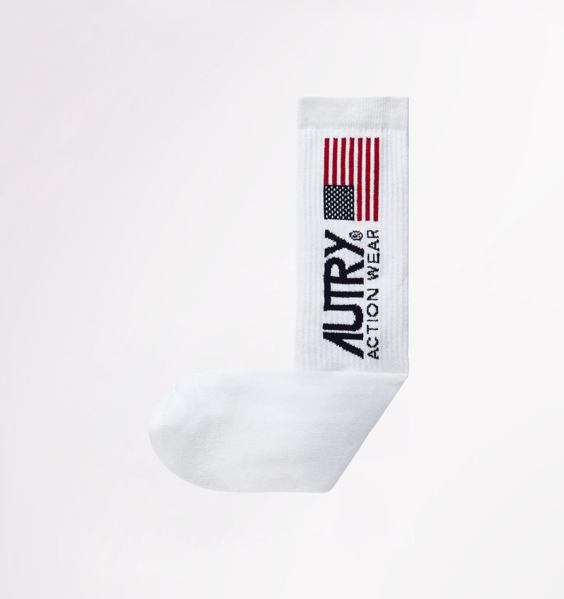 Autry Iconic Action Socken Herren Weiß | BS61-3341Z8