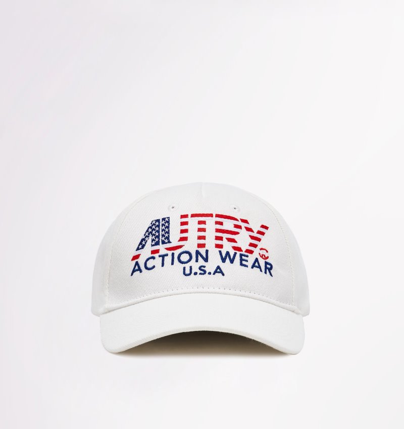 Autry Iconic Logo Flag Hüte Damen Weiß | YX71-1911Q3