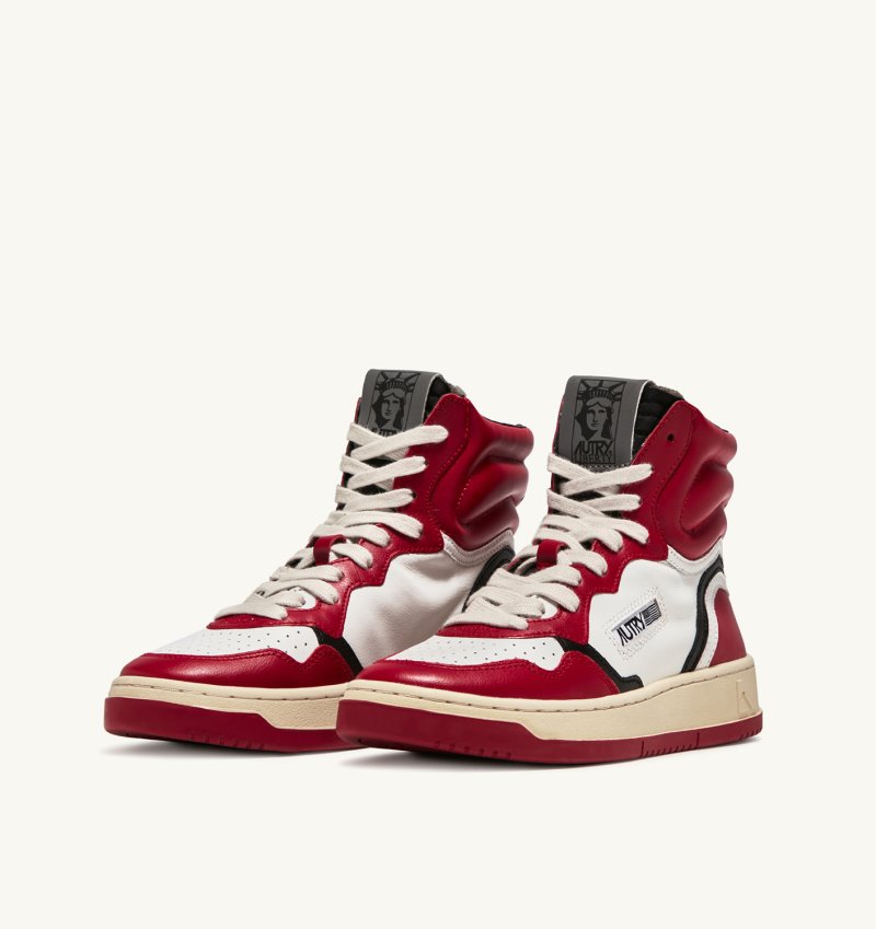 Autry Liberty High Sneaker Damen Weiß Rot | EJ11-4701R4