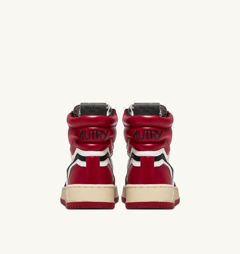 Autry Liberty High Sneaker Damen Weiß Rot | EJ11-4701R4