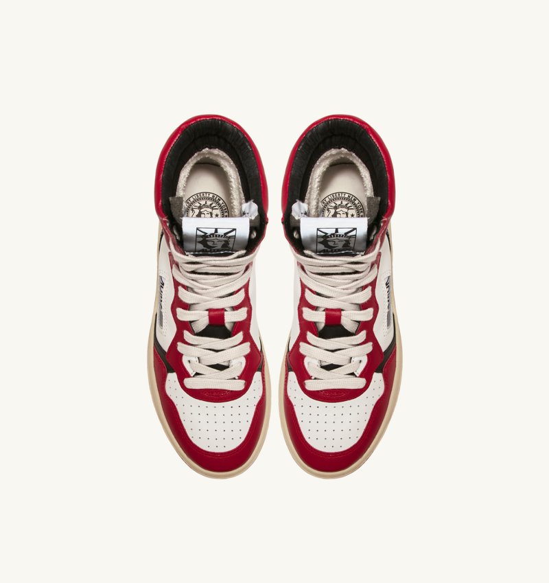 Autry Liberty High Sneaker Damen Weiß Rot | EJ11-4701R4