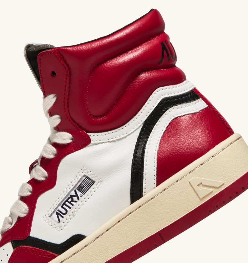 Autry Liberty High Sneaker Damen Weiß Rot | EJ11-4701R4