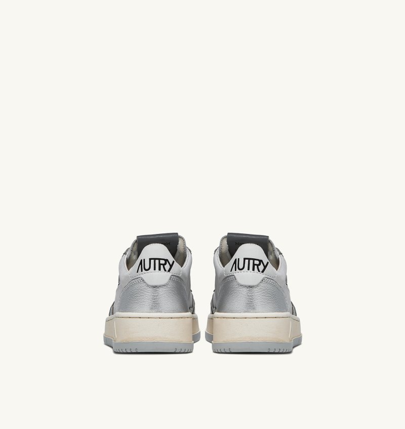 Autry Liberty Open Low Sneaker Damen Grau Silber | SZ52-0842G7