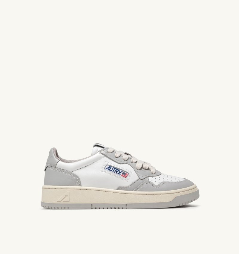 Autry Medalist Low Top Sneaker Damen Weiß Grau | TE71-4811D7