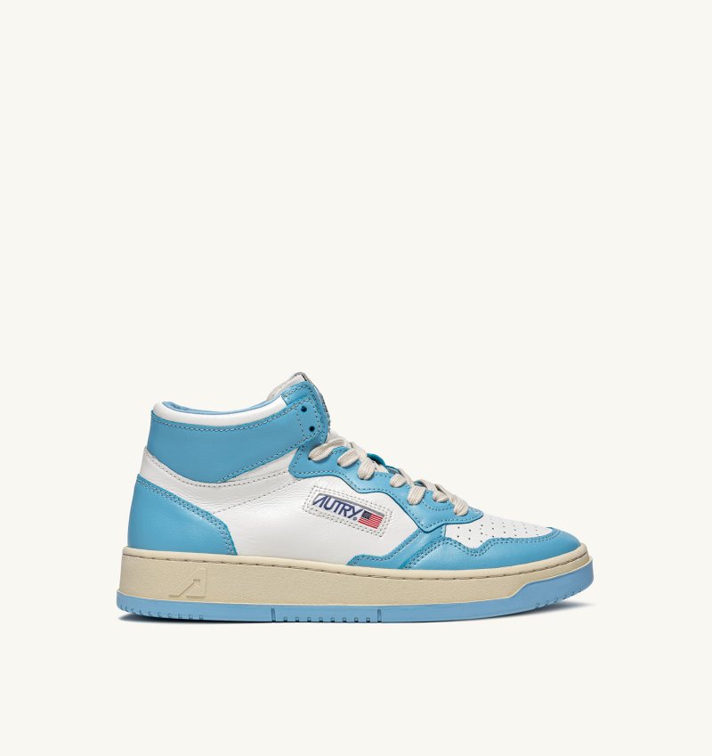 Autry Medalist Mid Sneaker Herren Weiß Hellblau | TN71-4301V1