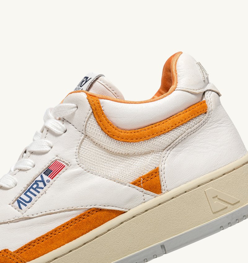 Autry Open Mid Sneaker Herren Weiß Orange | NX07-7027R4