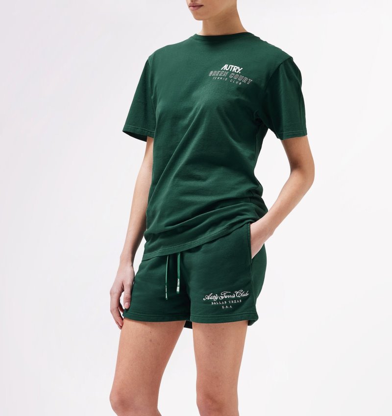Autry Tennis Club Court T-shirts Damen Grün | OJ90-8740Y8