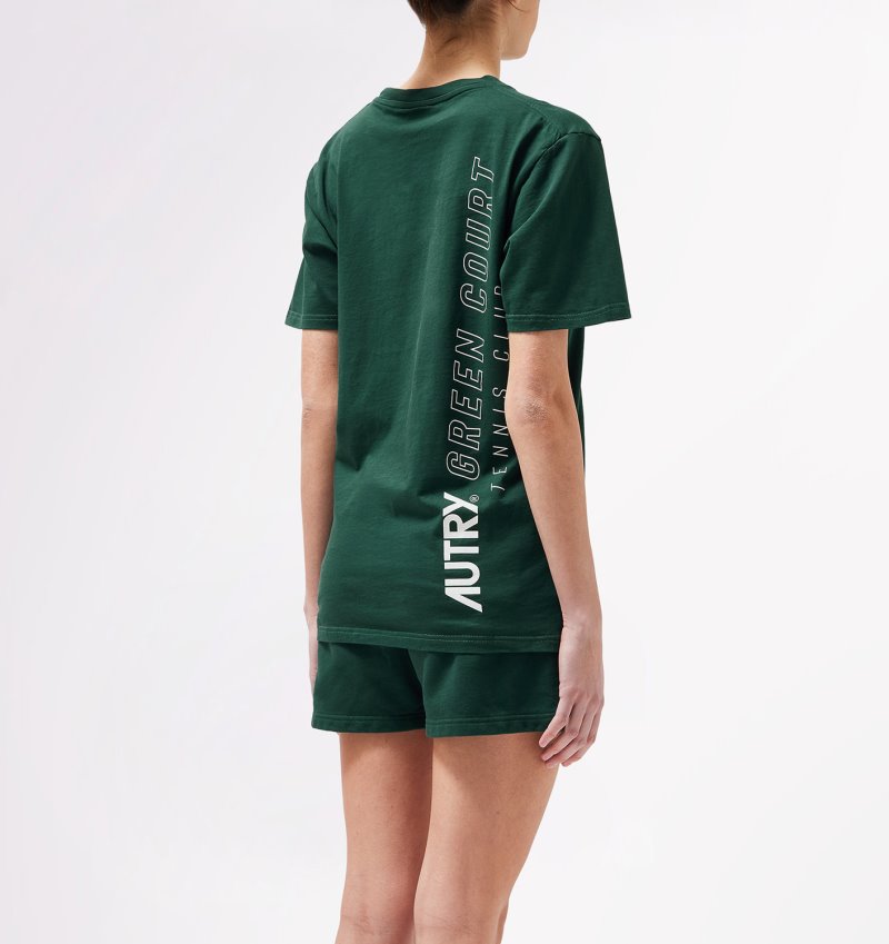 Autry Tennis Club Court T-shirts Damen Grün | OJ90-8740Y8