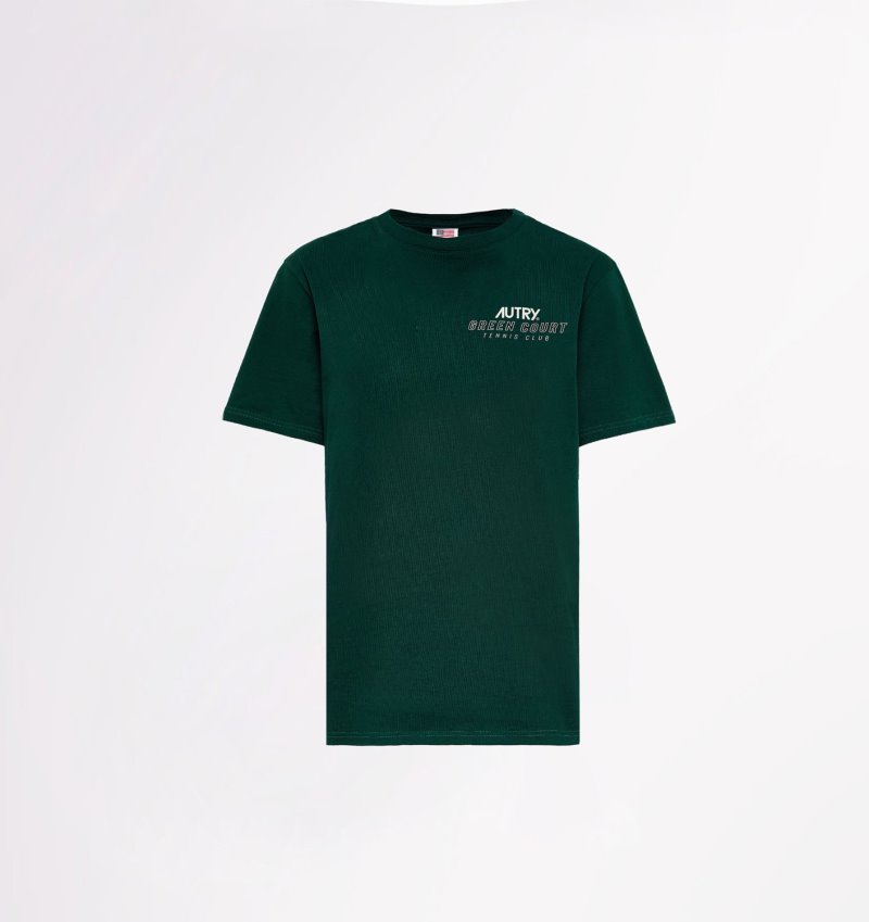 Autry Tennis Club Court T-shirts Damen Grün | OJ90-8740Y8