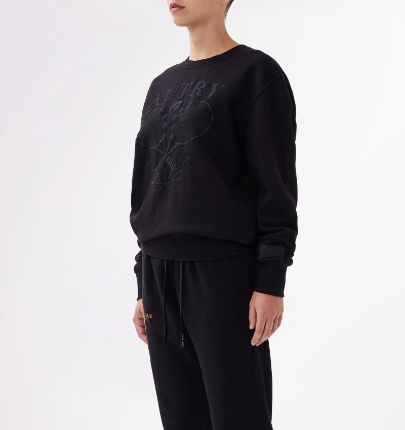 Autry Tennis Crew Neck Sweatshirts Damen Schwarz | MN47-5847K4