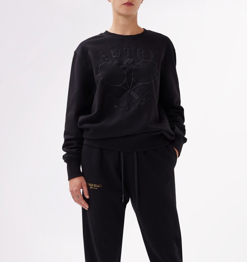 Autry Tennis Crew Neck Sweatshirts Damen Schwarz | MN47-5847K4